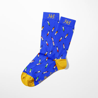 Spritzen-Socken – Blaue Edition