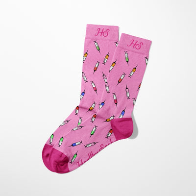 Spritzen-Socken – Rosa Edition